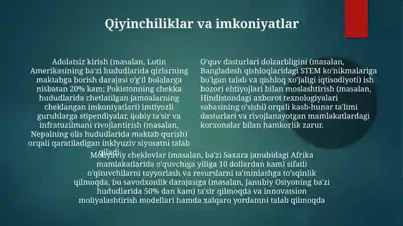 Mavzu: Rivojlangan davlatlarda ta'lim siyosati yoʻnalishlari 4
