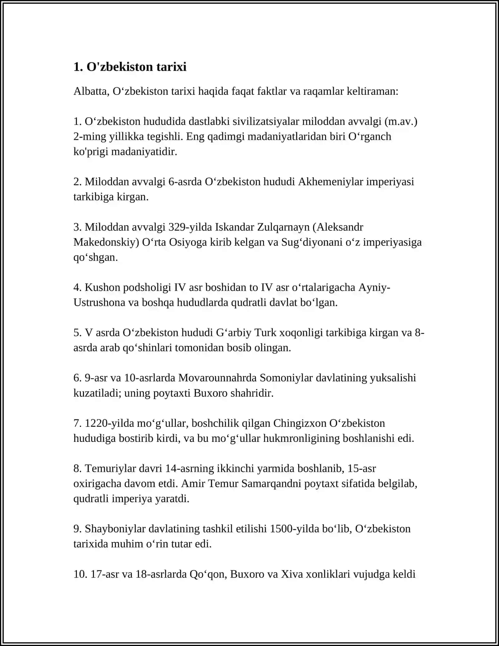 RAHMATALIYEVA SITORA ALISHER QIZI 4-KURS 04/21-GURUH 4