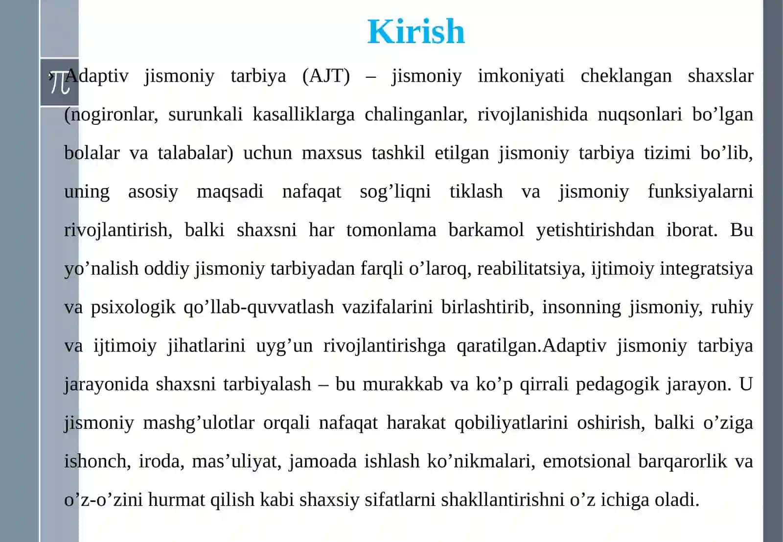 ADAPTIV JISMONIY TARBIYA JARAYONIDA SHAXSNI TARBIYALASH 4