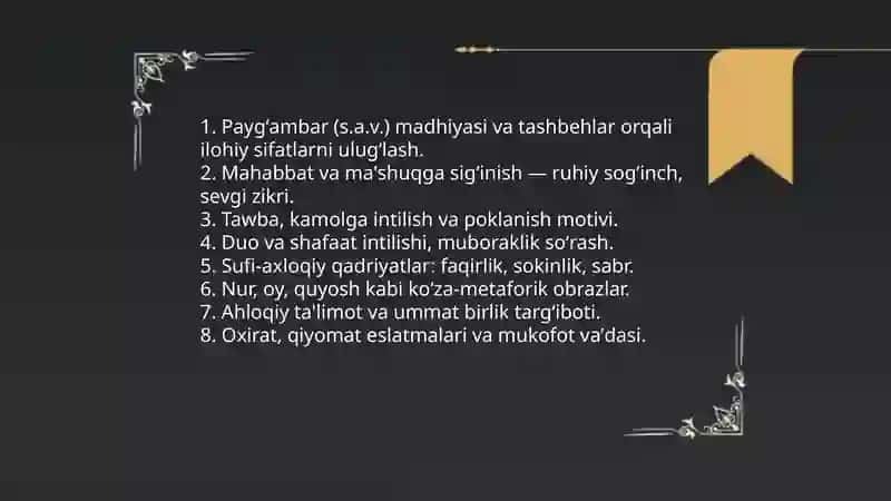 Alisher Navoiyning na't gʻazallarining poetik tahlili 4