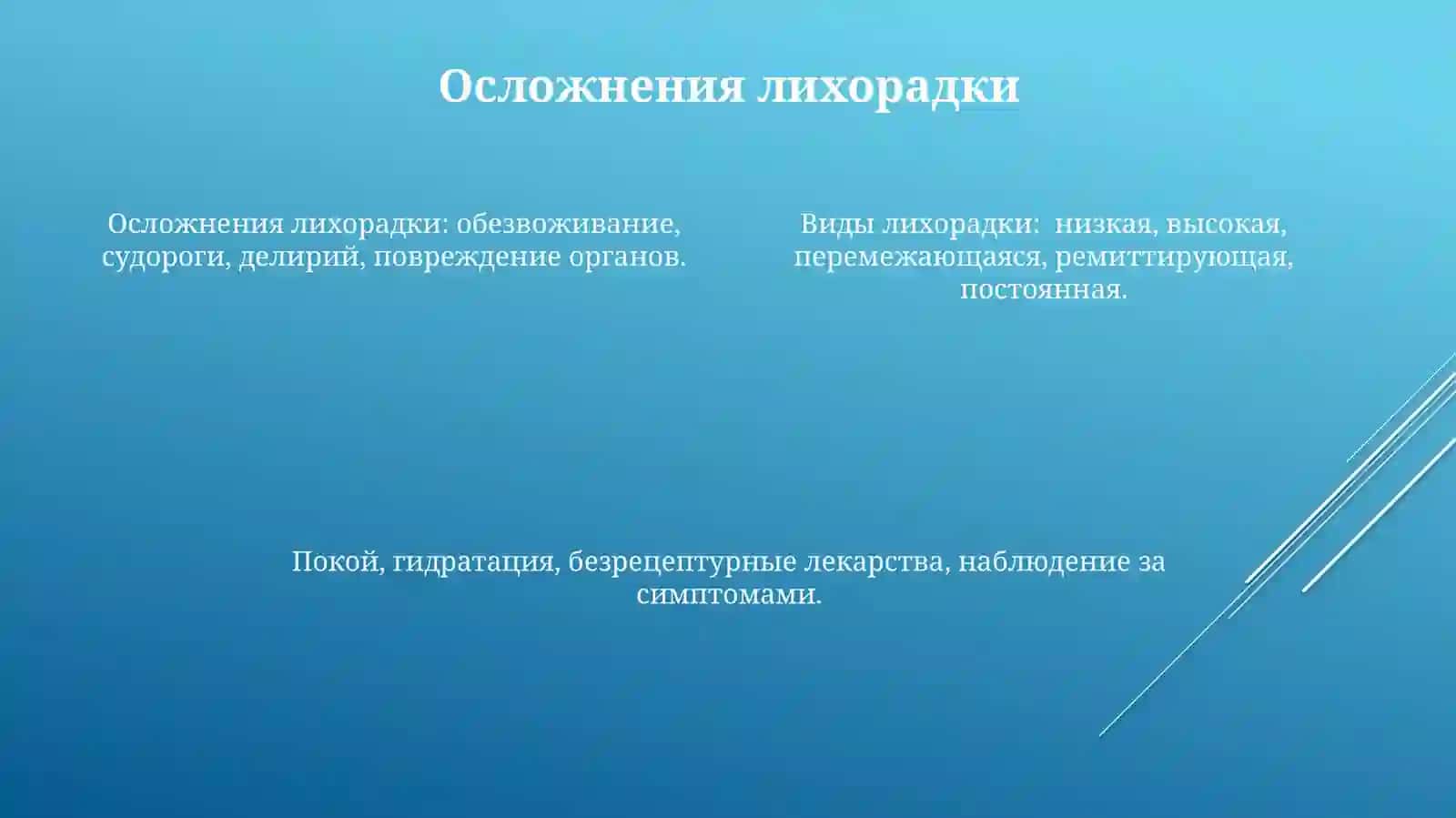 Виды лихорадки. Уход за взрослыми с лихорадкой 4