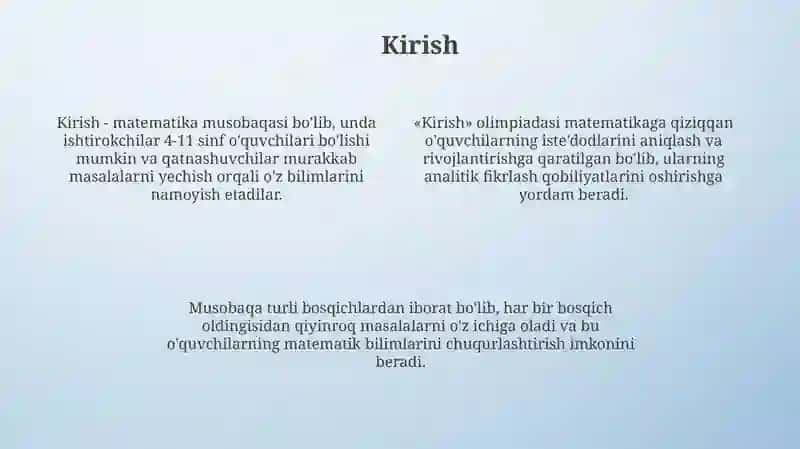 Matematikadan sinfdan tashqari ishlarni tashkil qilish fanining maqsad va vazifalari 4
