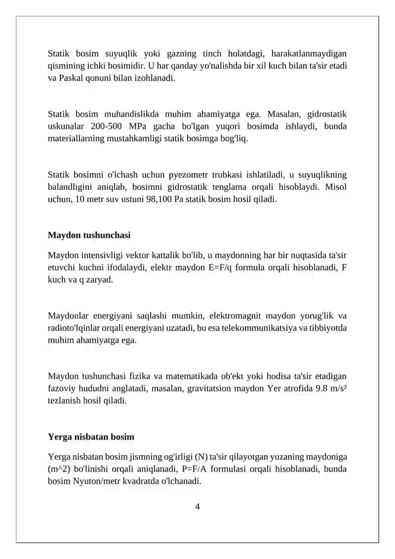Gruntga nisbatan yuqori bosim miqdorini aniqlash 4