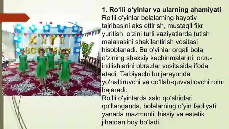 Roʻlli oʻyinlarda xalq qoʻshiqlar asosida koʻrinishlar yaratish 4