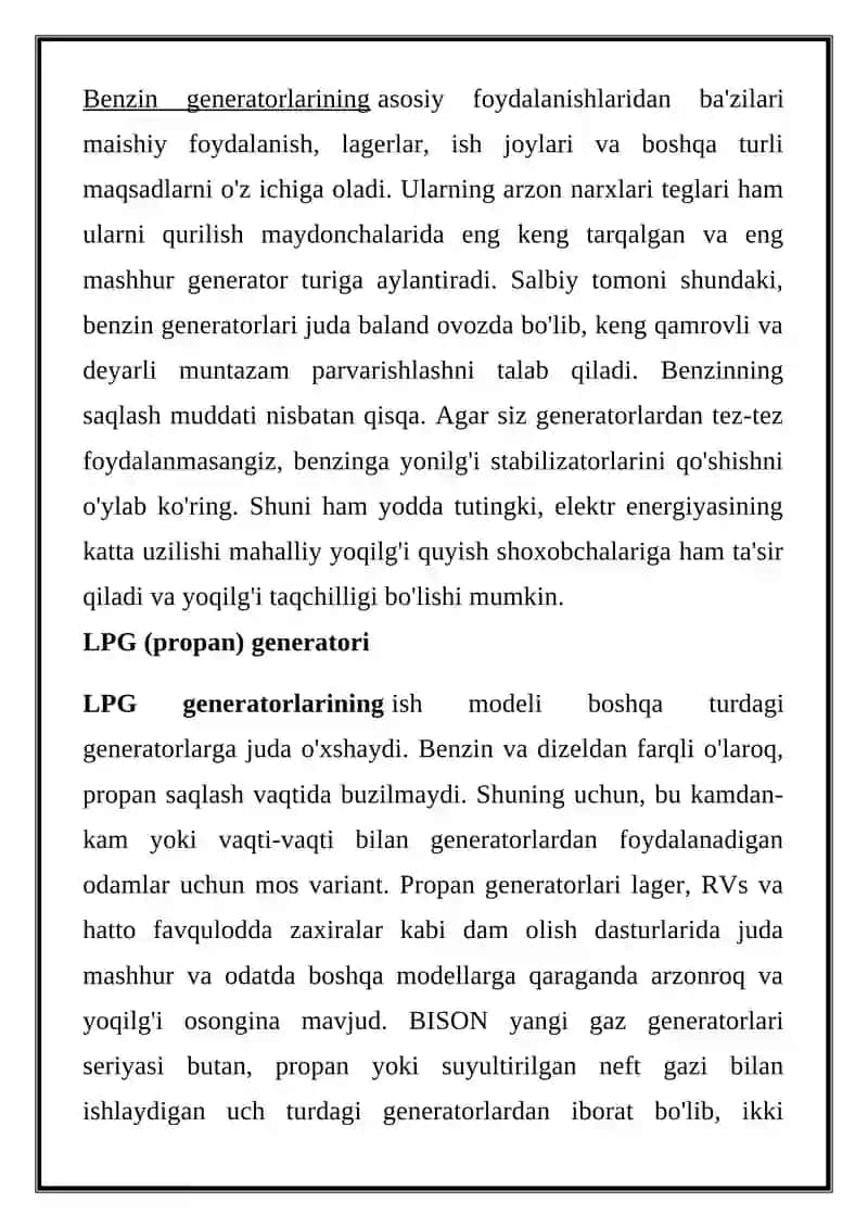 GENERATOR BLOGI TUZILISHI 4