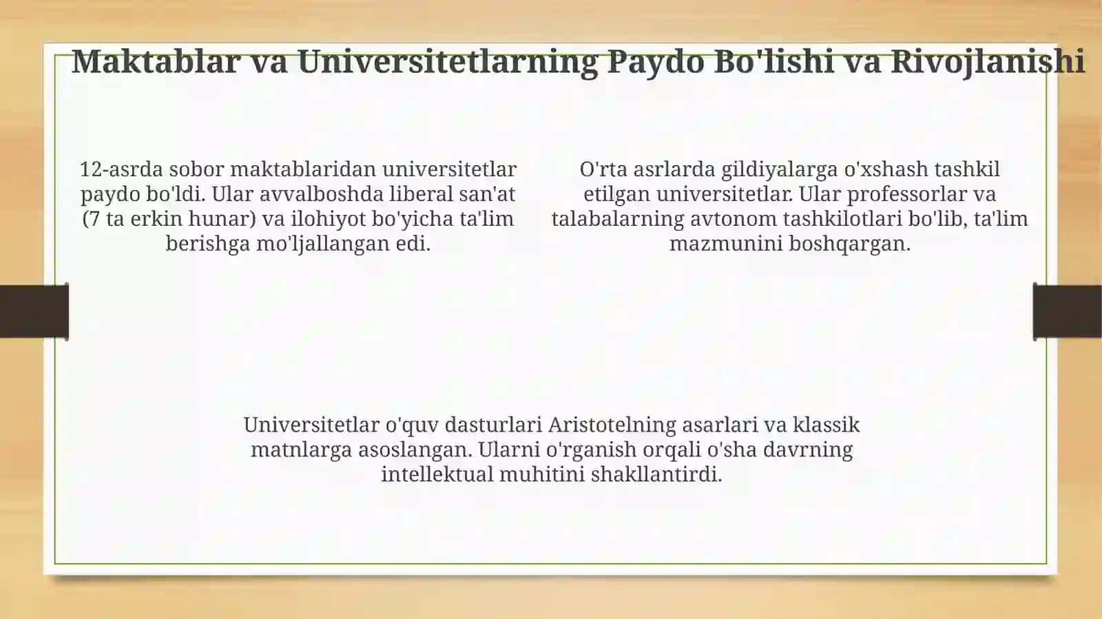 O'rta asrlardan Ma'rifatparvarlikka: Ta'lim Evolyutsiyasi 4