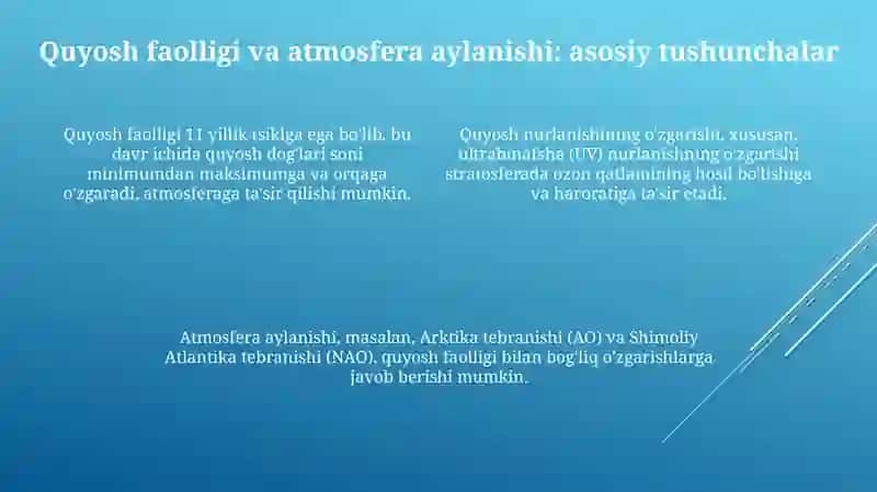Quyosh faolligining atmosfera sirkulyatsiyaga ta'siri nazariyalari 4