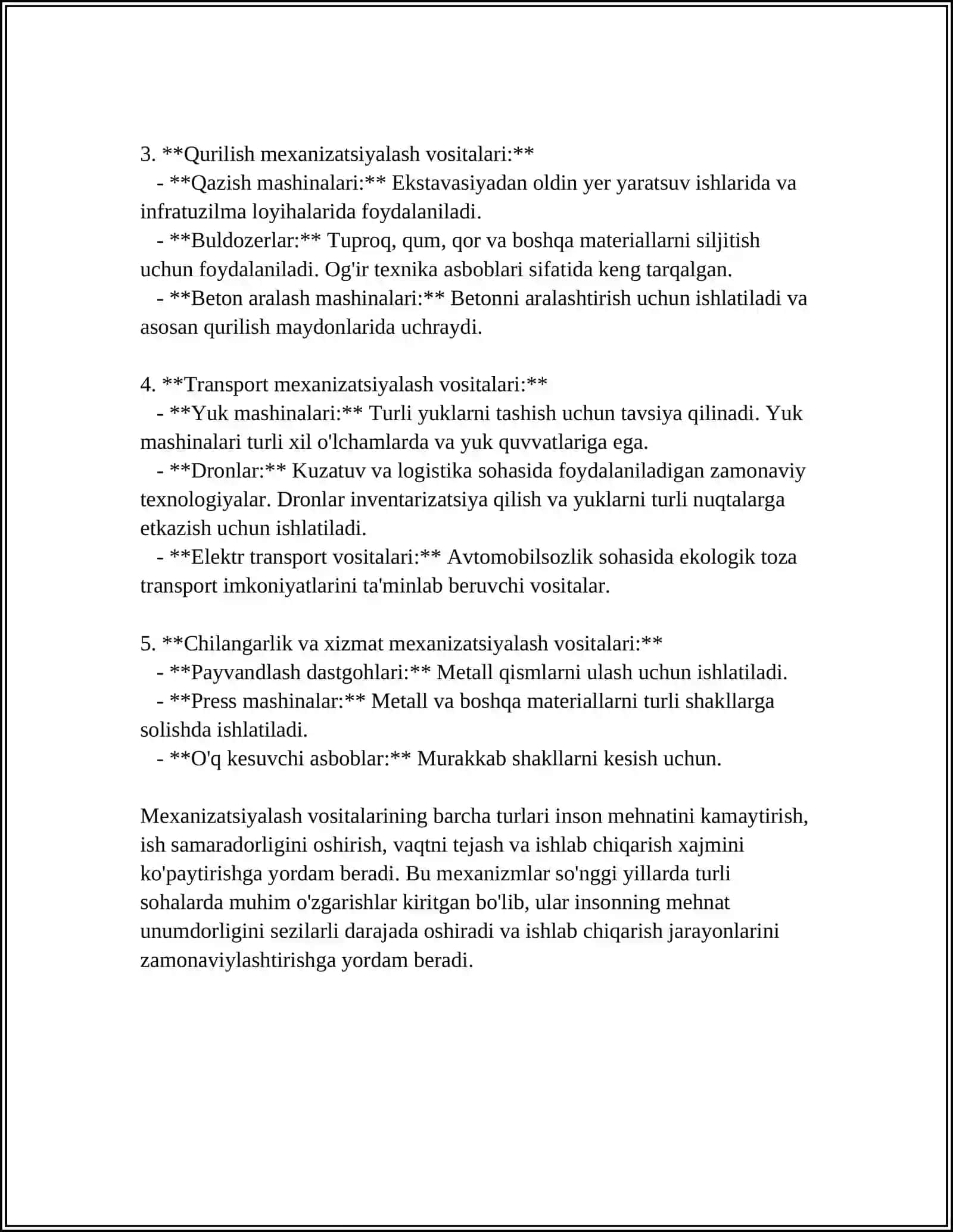 MEXANIZATSIYALASH VOSITALARI 4