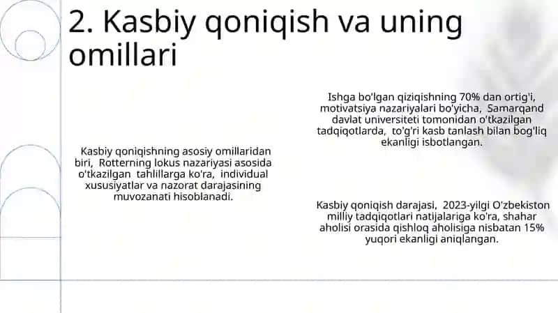 Kasb tanlashga doir psixologik tadqiqotlar 4
