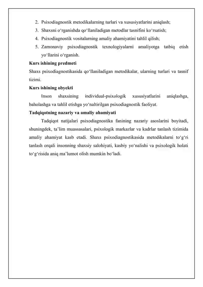 Shaxs psixodiagnostikasida qo'llaniladigan metodikalar tasnifi 4