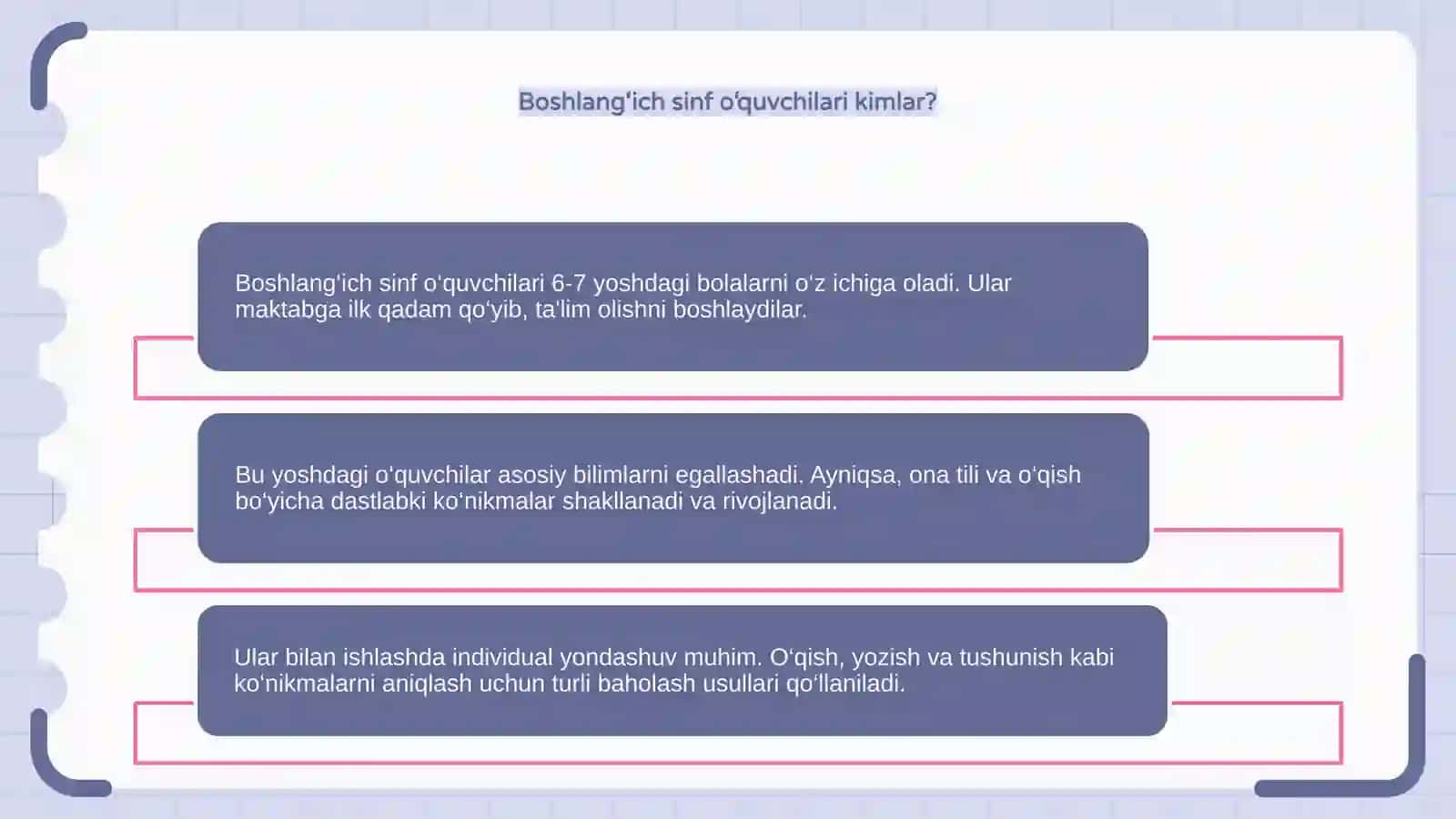 Boshlang'ich sinf o'quvchilarining ona tili va o'qish savodxonligidan bilimini tekshirish usullari 4