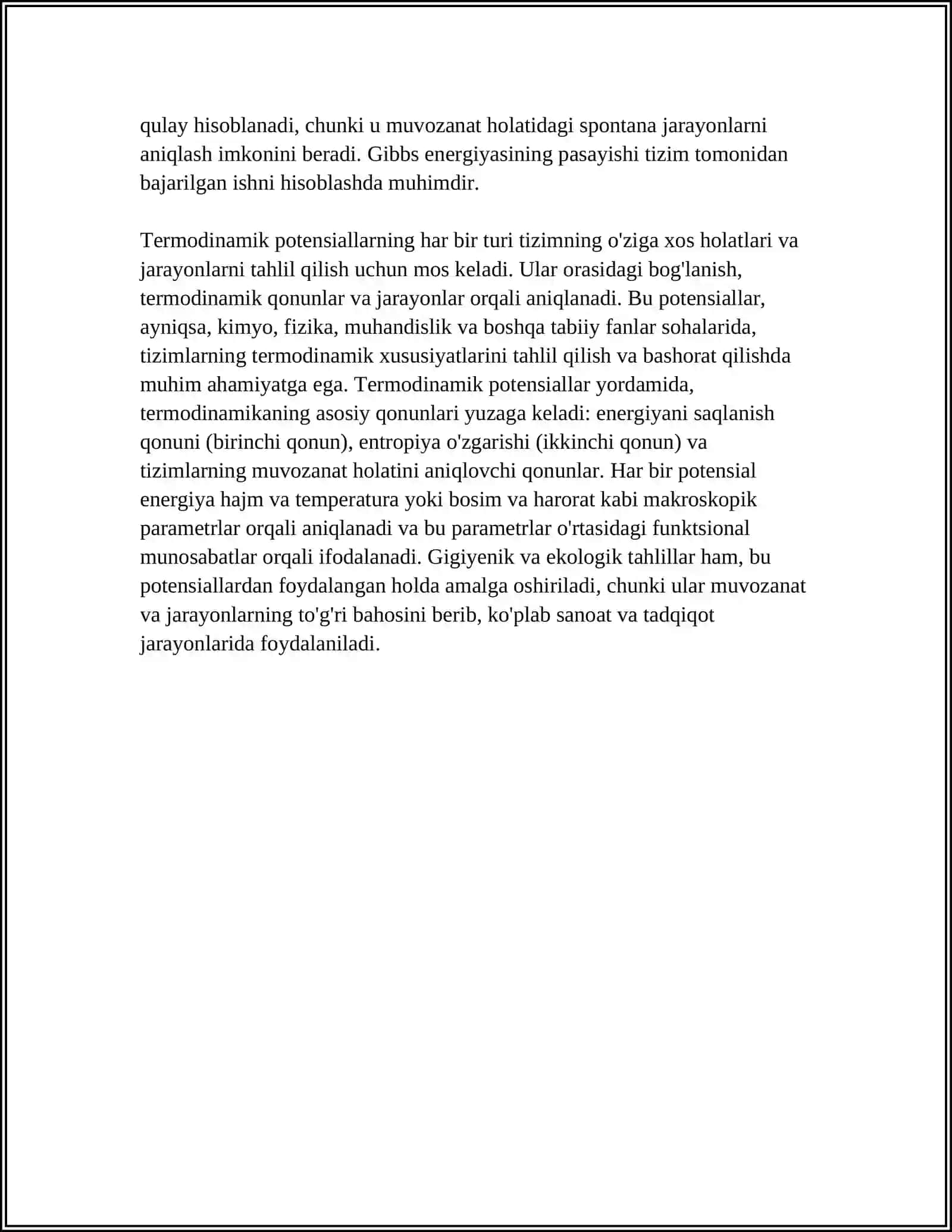 FIZIKAVIY KIMYONING USULLARI:TERMODINAMIK STATISTIK VA KVANT MEXANIK USULLAR 4