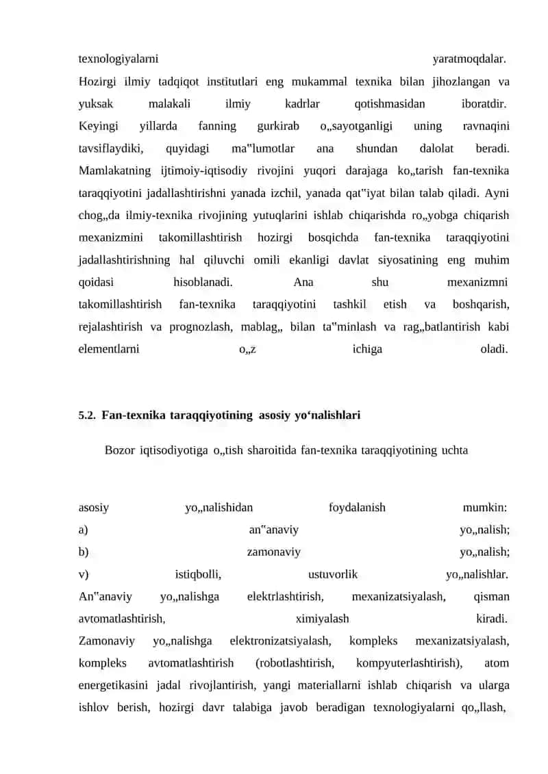 Sanoatda fan-texnika taraqqiyoti va innovatsion faoliyat 4