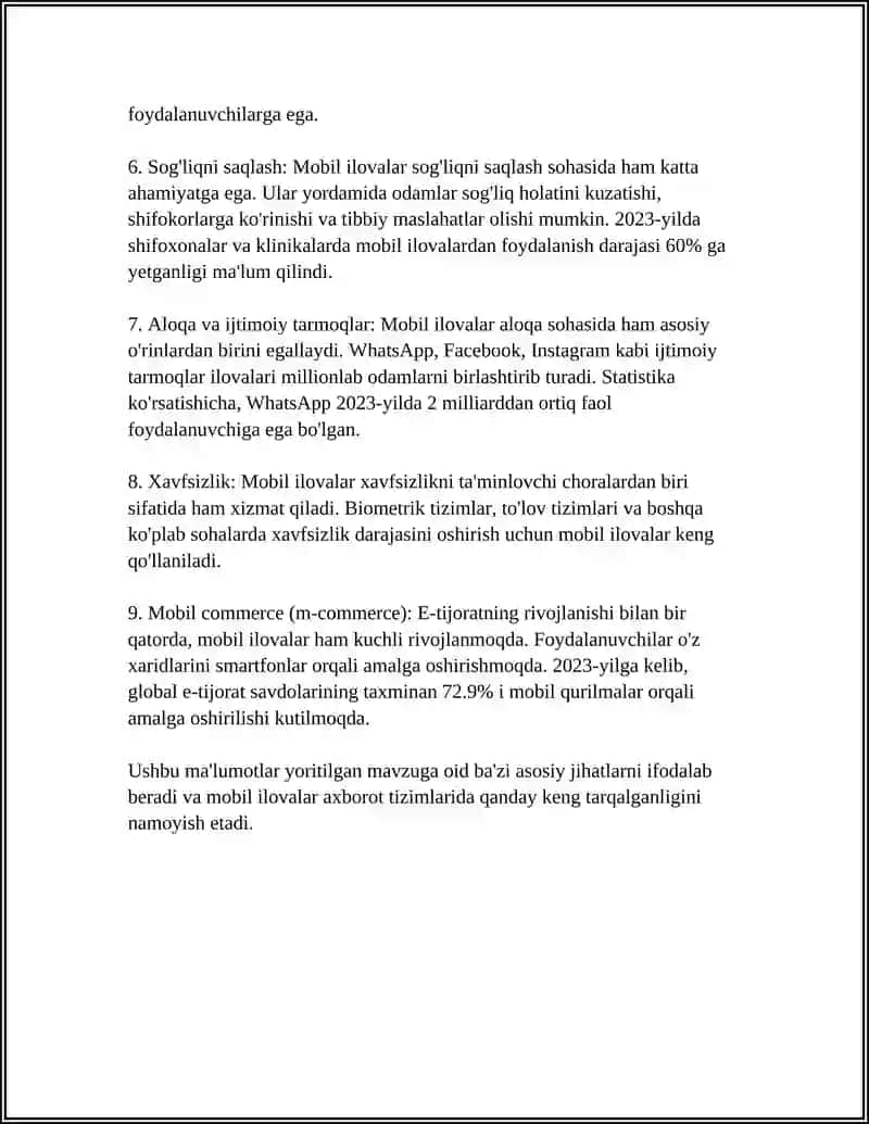 AXBOROT TIZIMLARIDA ISHLASH JARAYONIDA MOBIL ILOVALARDAN FOYDALANISH TEXNOLOGIYALARI 4