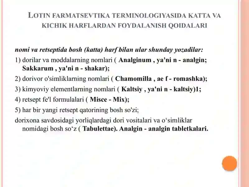 Farmaseftik terminlarni farmakognoziya fanidan qo'llanilishi 4