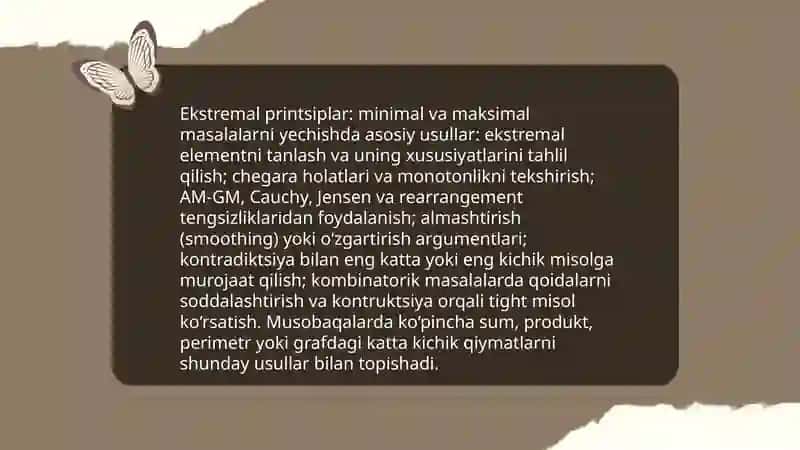 Respublika miqiyosida matematika musobaqalarda berilgan masalalardan na'munalar va ularni bajarish usullari 4