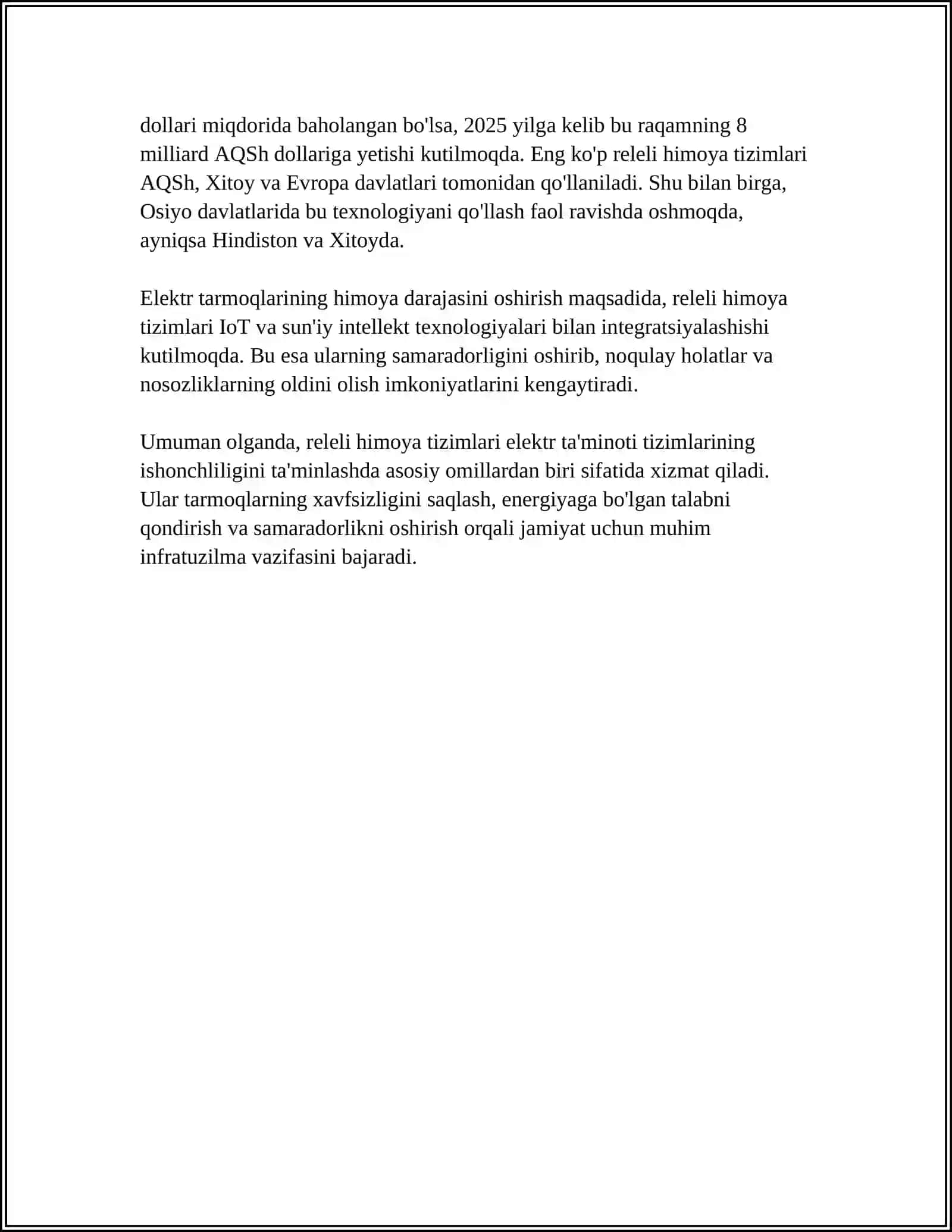 RELELI HIMOYANING ASOSIY KOMPONENTLARI 4