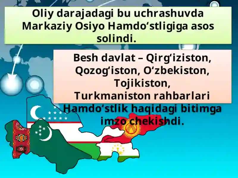 O‘zbekistonning Markaziy Osiyo mamlakatlaribilan o‘zaro hamkorligi 4