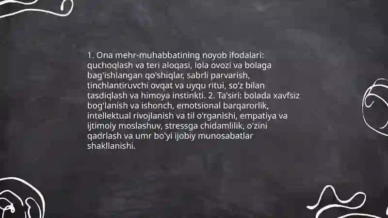 Ota -ona mehr -muhabbati xususiyatlarining oziga xosligi 4