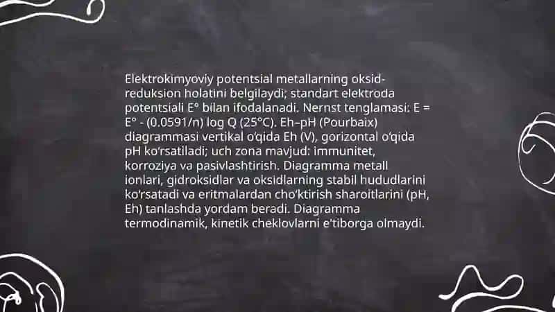 Metallarni eritmalardan cho'ktirishda oksidlanish qaytarish 4