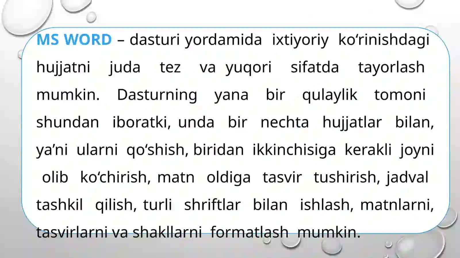Microsoft Word(matnlarbilanishlashdasturi) 4
