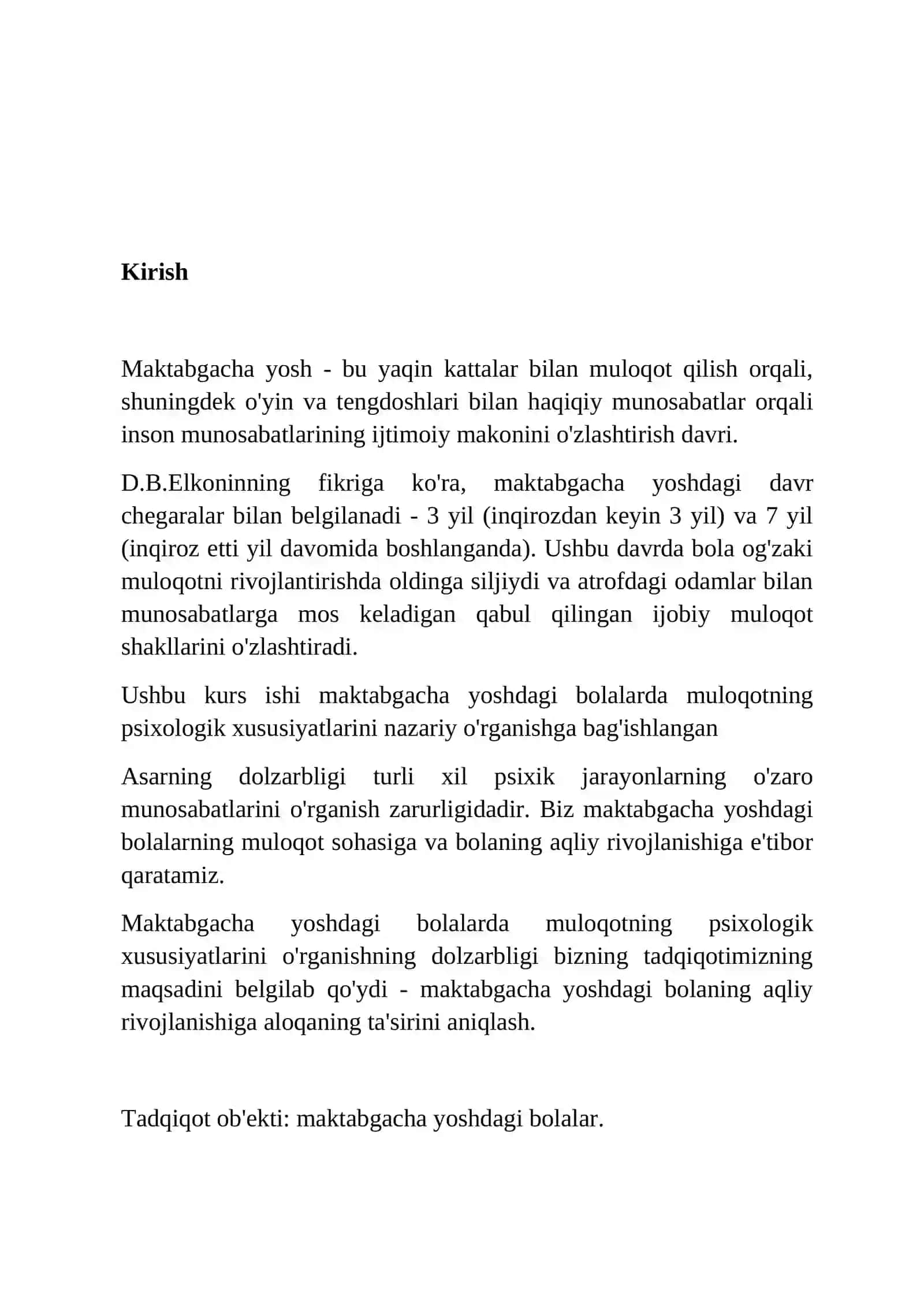 «Maktabgacha yoshdagi bolaning muloqotining o'ziga xos xususiyatlari. » 4