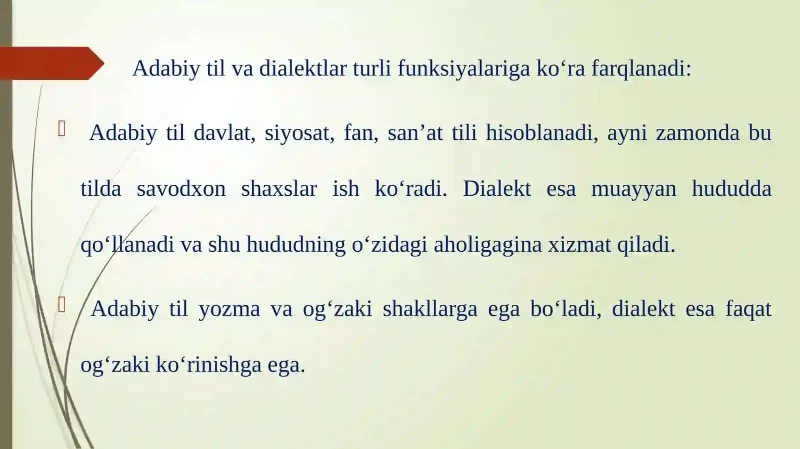 O‘zbek adabiy tili va shevalar munosabati.Areal lingvistika(Lingvogeografiya) va dialektologiya 4
