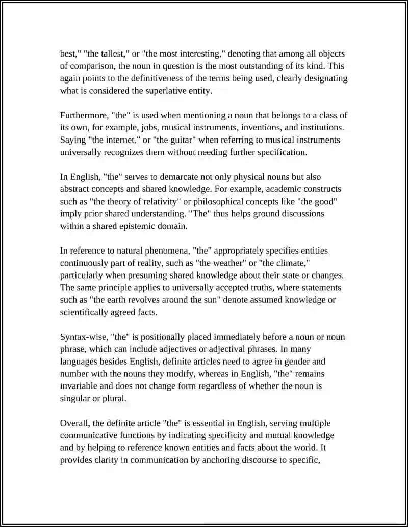 The Definite Article "the" in English 4