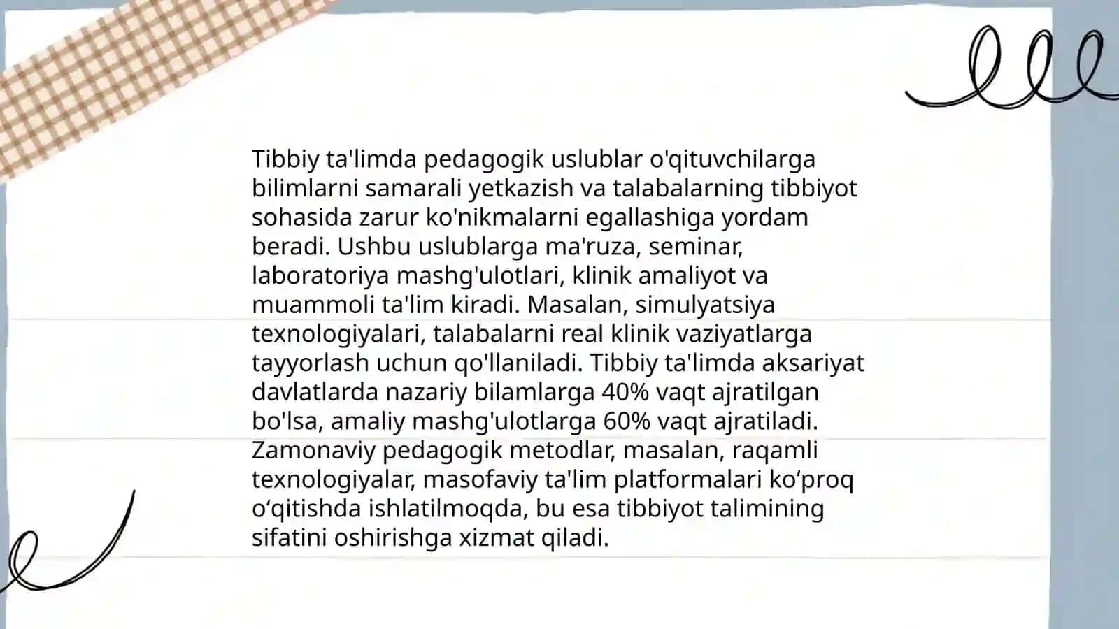 Tibbiyotda pedagogik bilimlarning o‘rni va ahamiyati 4