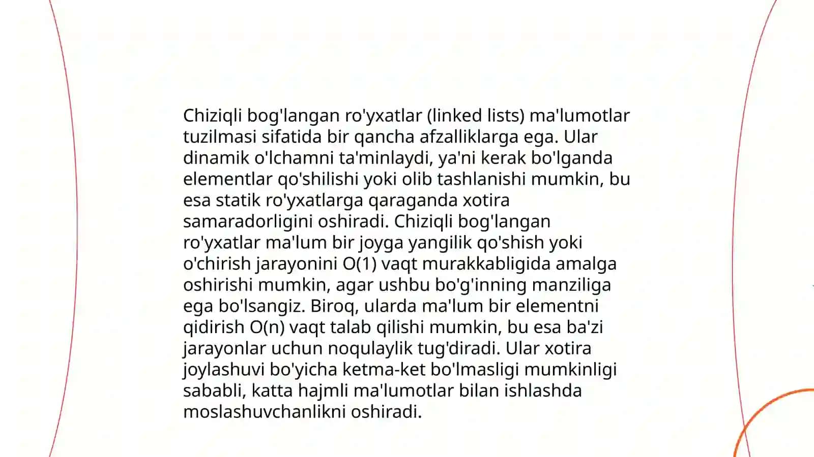 Chiziqli bog'langan ro'yxatlar bilan ishlash algoritmlari va dasturlarini tuzish 4