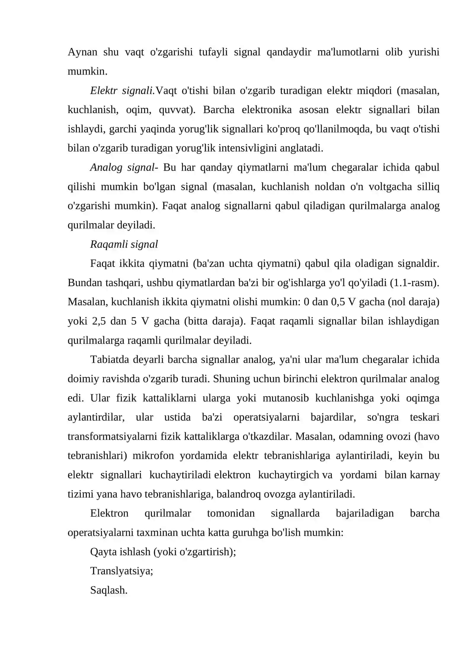 ANALOGLI SIGNALLARNI QAYTA ISHLASH 4