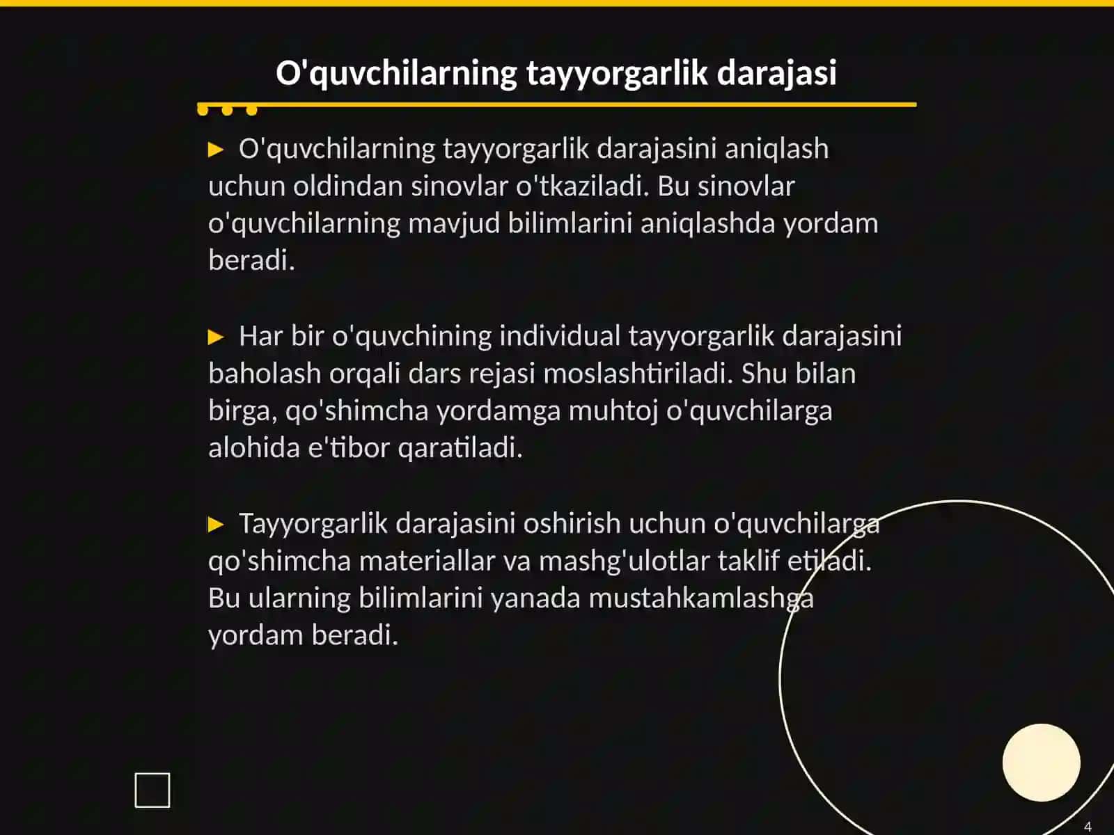 Matematika fanidan bir soatlik darsning ishlanmasi 4