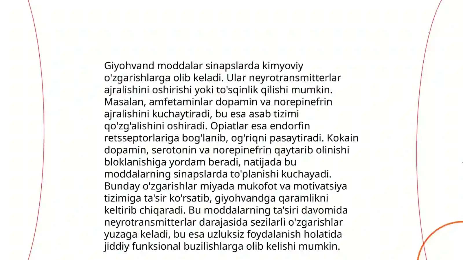 Sinapslarning turli moddalarga sezgirligi 4