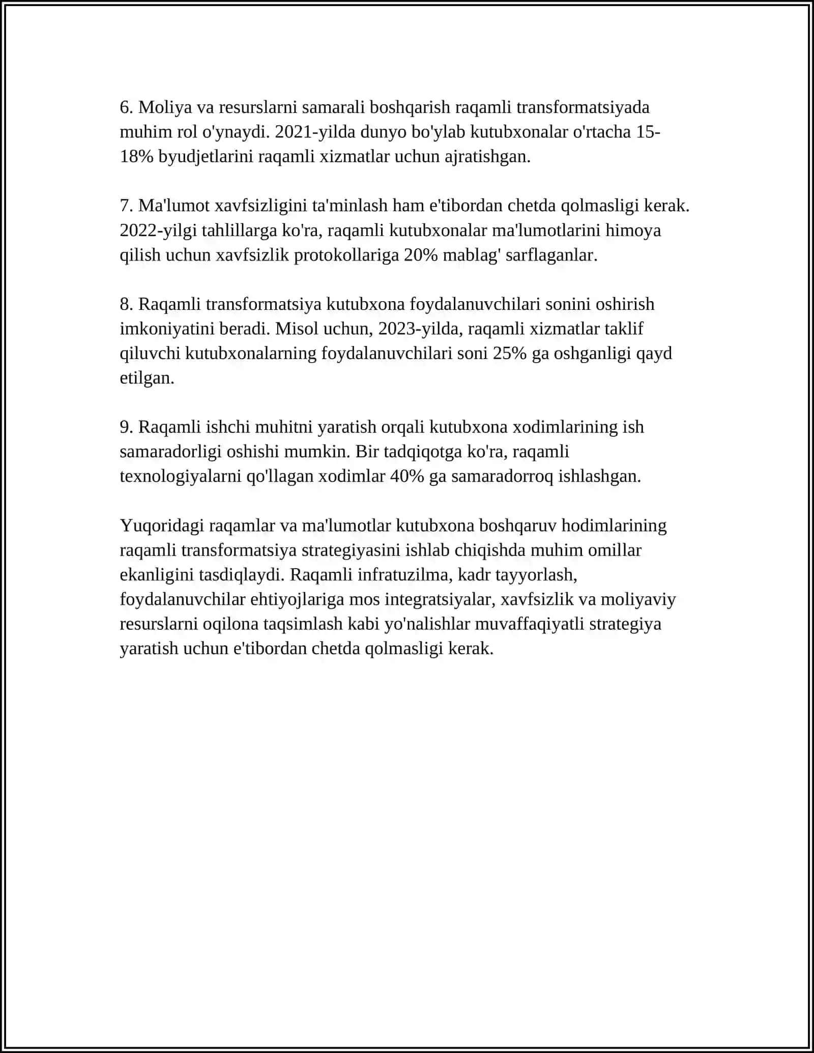 KUTUBXONA BOSHQARUV HODIMLARINING RAQAMLI TRANSFORMATSIYASI BOSHQARISH 4
