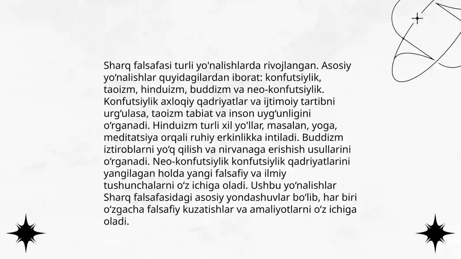 Falsafaning mohiyatiga oid Sharq va G'arb mutafakkirlari taʼriflarini tasniflash 4