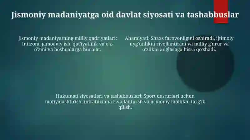 Jismoniy madaniyatnig milliy qadryatlari va ularni oʻrni 4