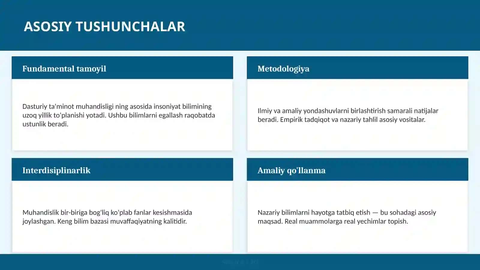 Dasturiy ta'minot muhandisligi 4