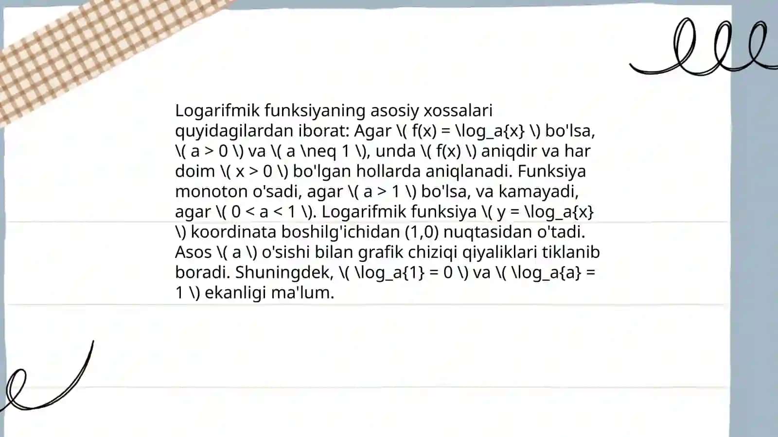 Logarifmik tengsizliklarni kiritish metodikasi 4