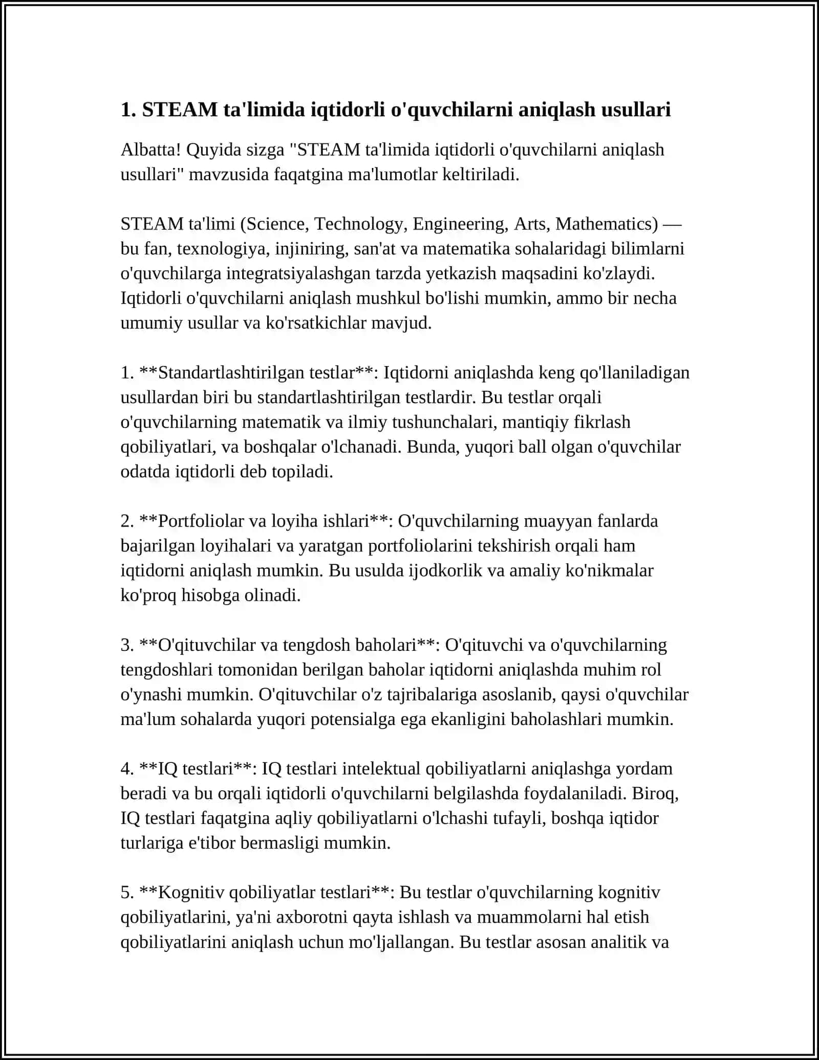 STEAM TAʼLIM STEAM EDUCATION IQTIDORLI OʻQUVCHILARNI OʻQITISH 4