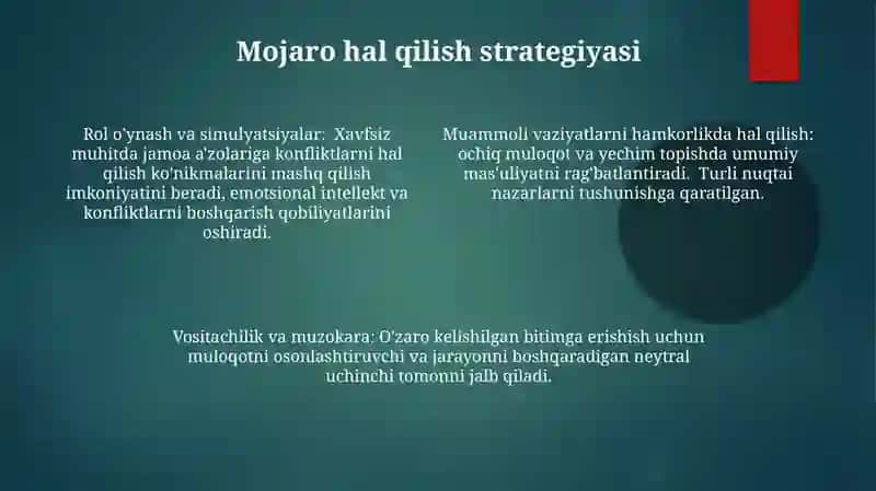 Jamoa rivojlanishida tarbiya usullari 4
