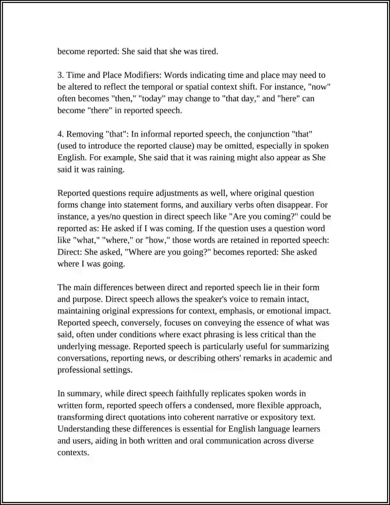 MUSTAQIL ISH: REPORTED SPEECH 4