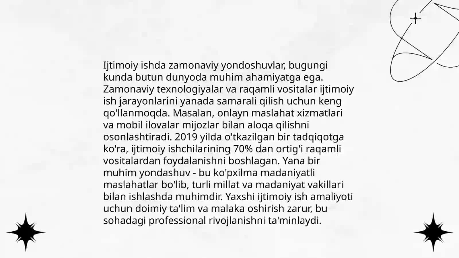 Ijtimoiy ishning zamonaviy holati turlari va modellari turfa xilligi 4