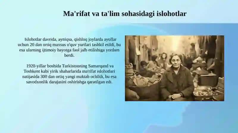 IV asr boshlari Turkiston ijtimoiy-siyosiy, madaniy hayotiga oid ilmiy asarlar ustida ishlash 4