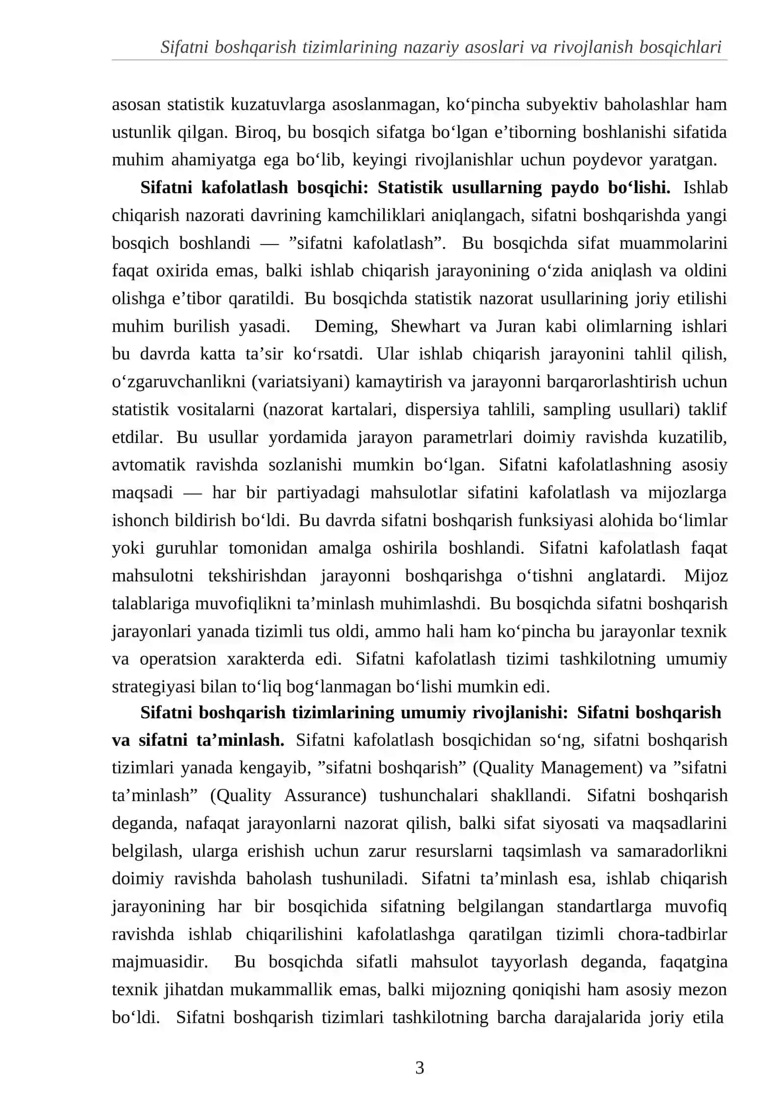 ””Sifatni boshqarish tizimi” to’g’risida umumiy ma’lumotlar” 4