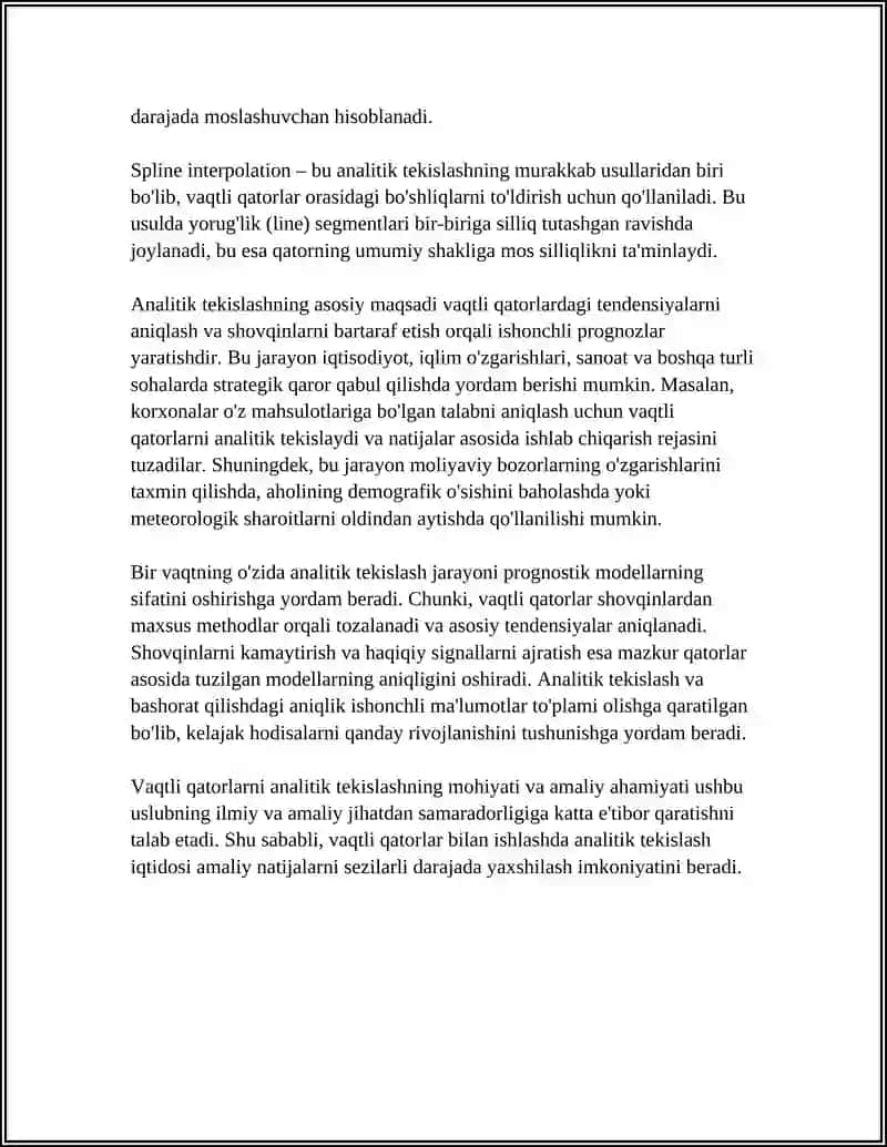 Vaqtli Qatorlarni Analitik Tekislash 4