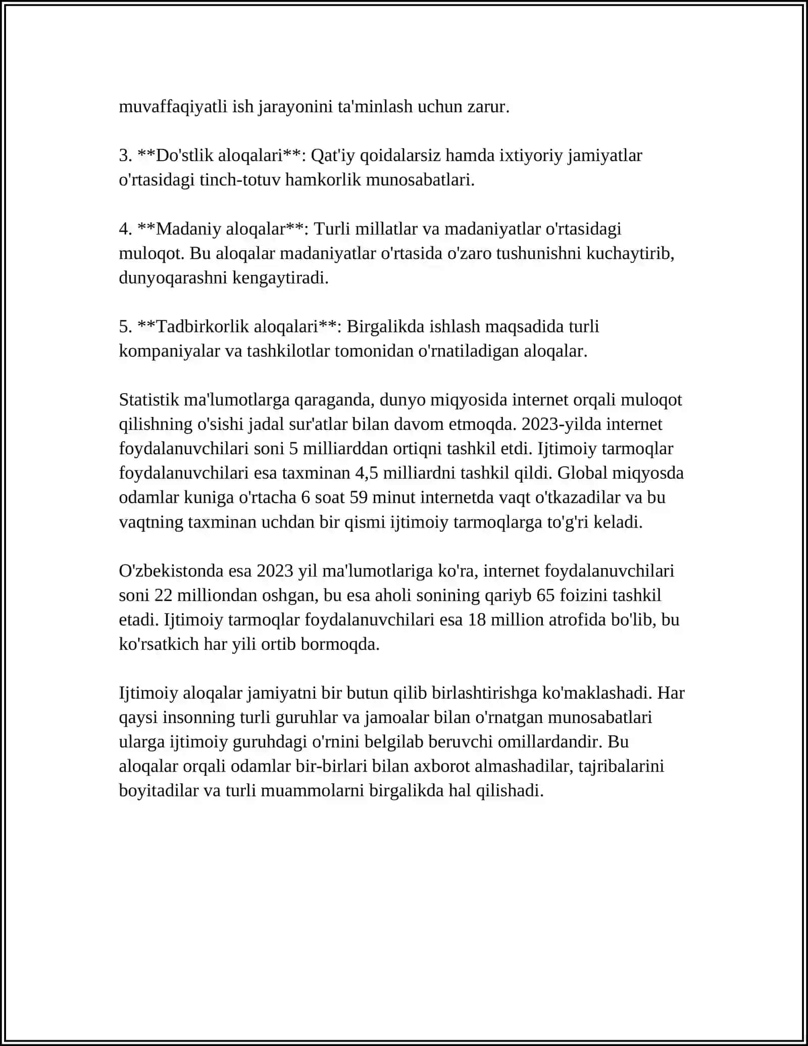 Muloqot Ijtimoiy va Shaxslar Aro Munosbatlarning Ifoda Sifatida Tavsif Qilish 4