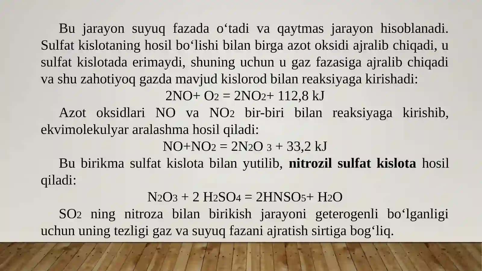 NITROZA USULI BILAN SULFAT KISLOTA ISHLAB CHIQARISH. ISHLAB CHIQARISH MINORALARI VA ULARNING TUZILISHI 4
