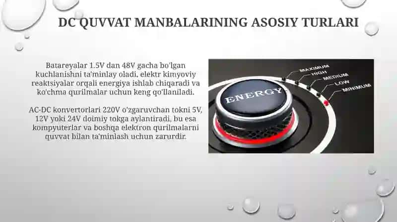 O'zgarmastok manbai va uning tavsifi 4