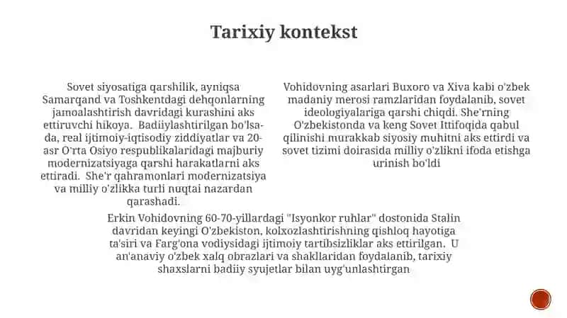 Erkin Vohidovning Ruhlar isyoni dostoni 4