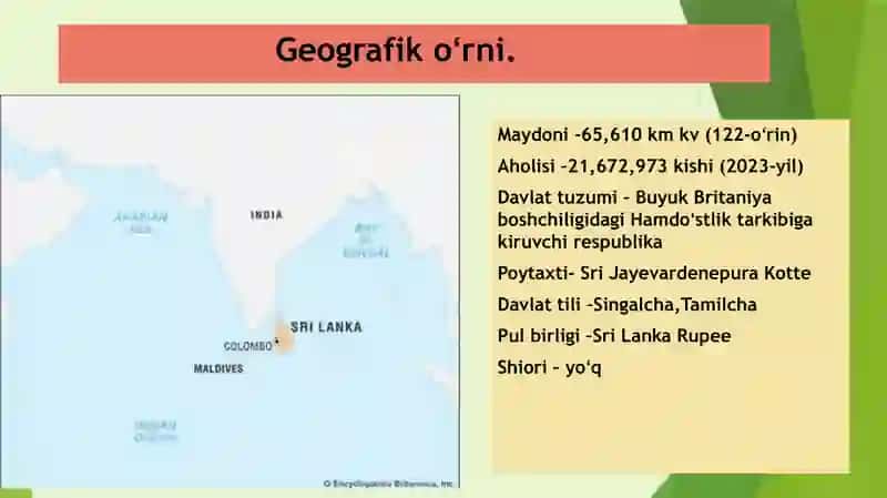 Taqdimot. Shri – Lanka Demokratik Sotsialistik   Respublikasi 4